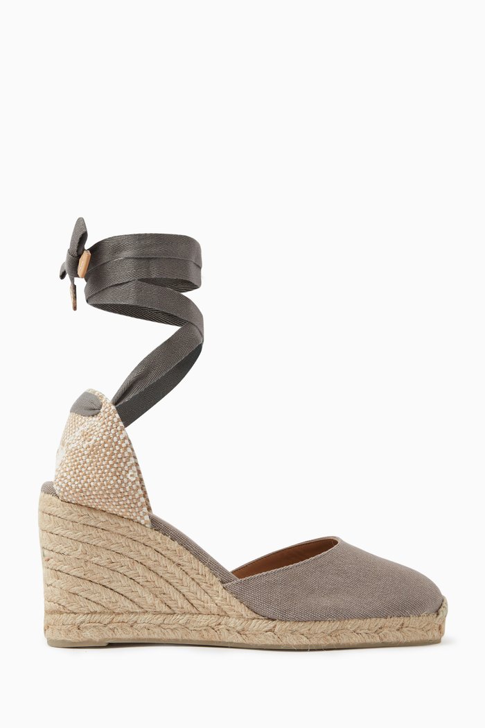 

Carina 70 Espadrille Wedges in Canvas, Grey