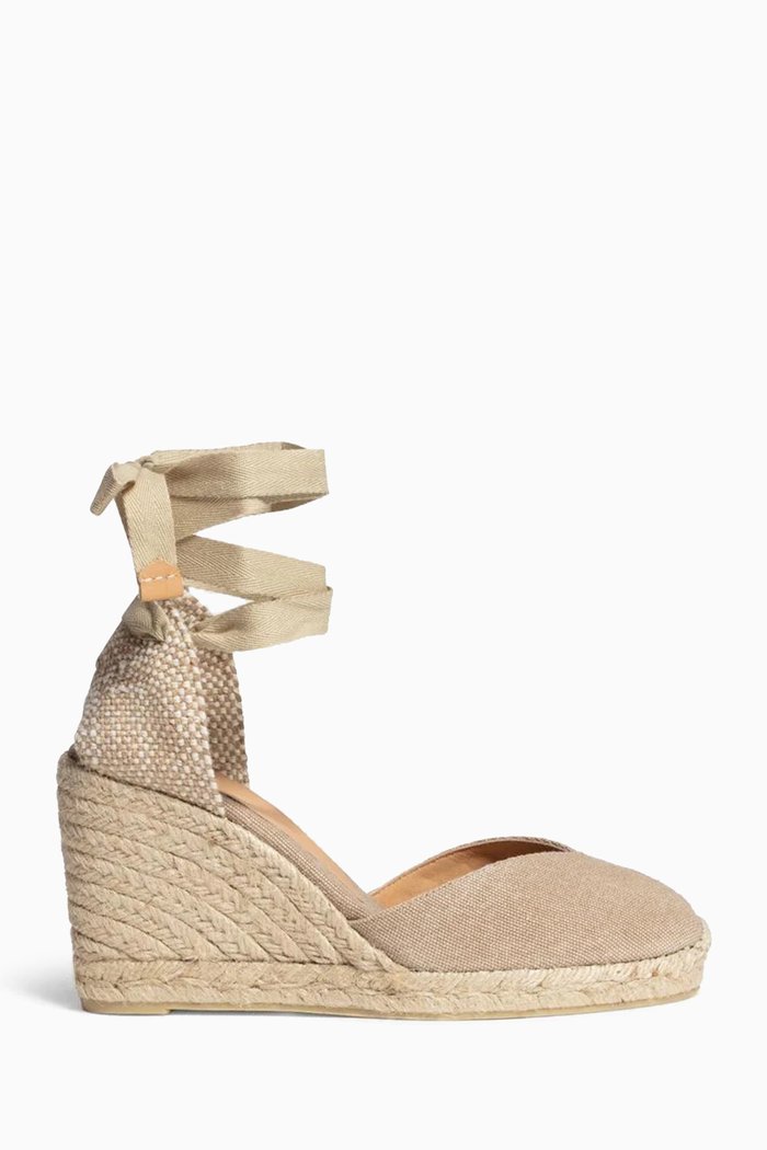 

Chiara 90 Espadrille Wedges in Canvas, Neutral