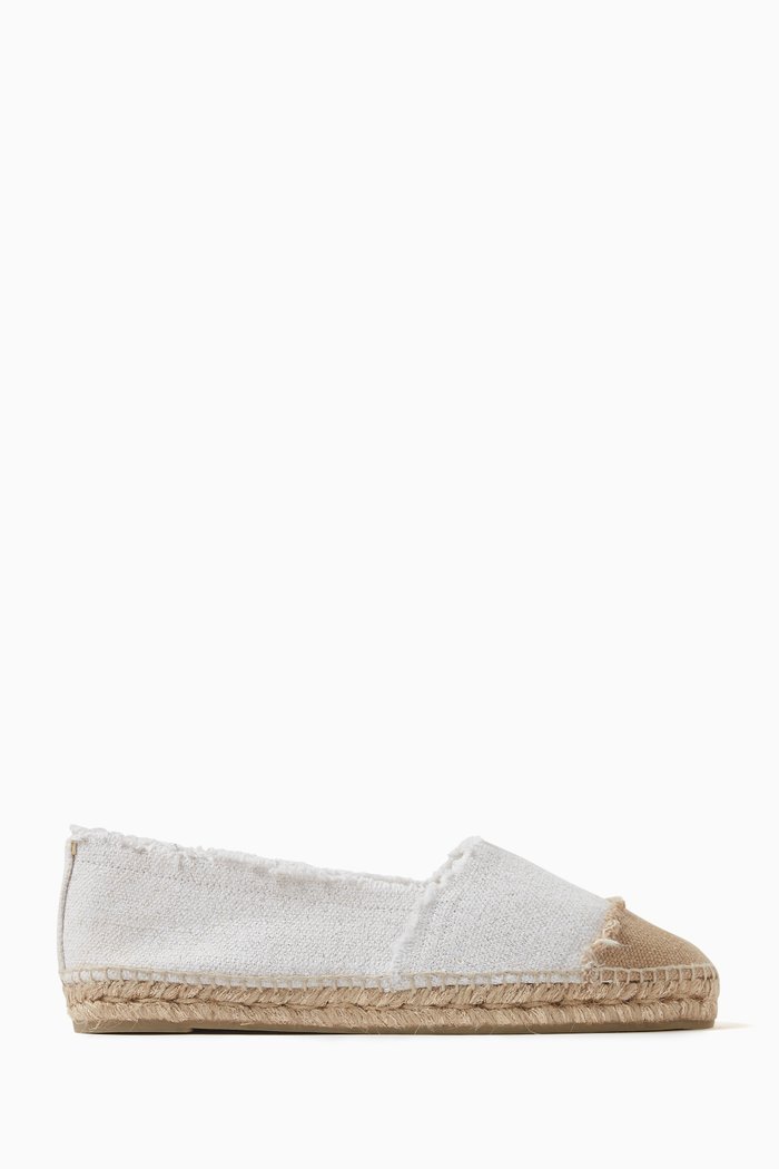 

Kampala Flat Espadrilles in Linen, White