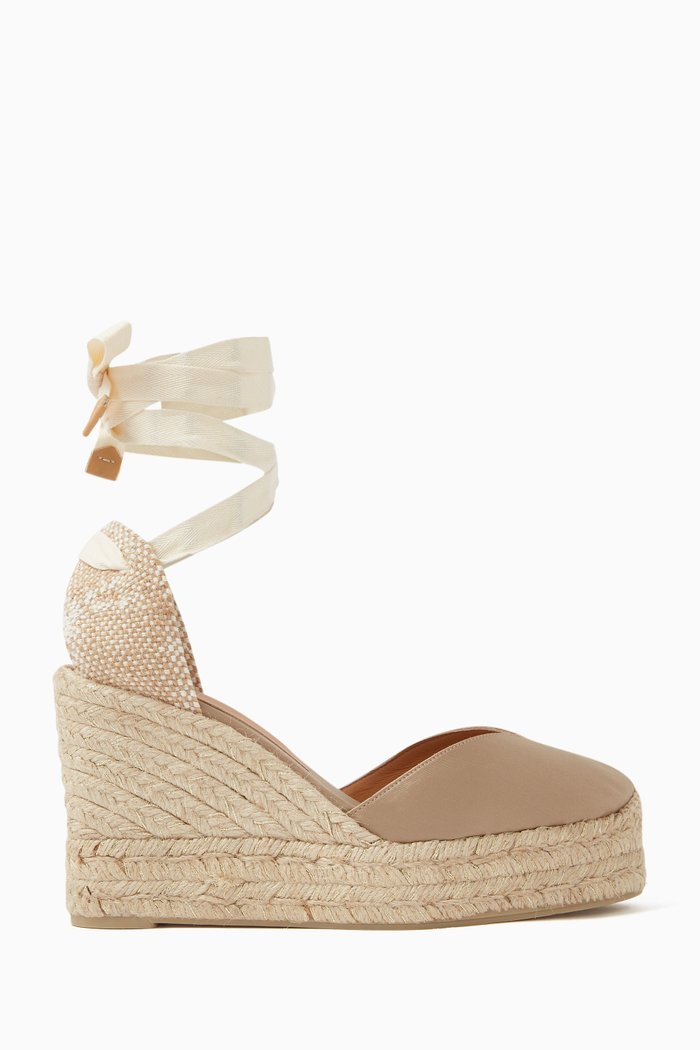 

Bridal Chiara 80 Espadrille Wedges in Canvas, Gold