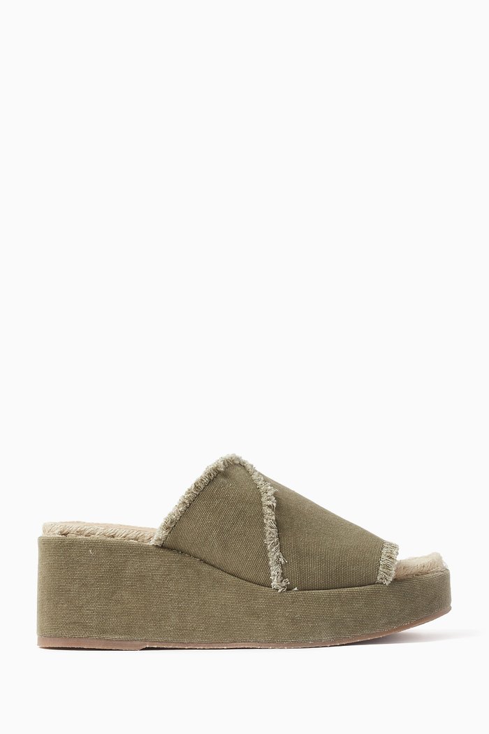

Eleonora 40 Flatform Sandals in Canvas, Green