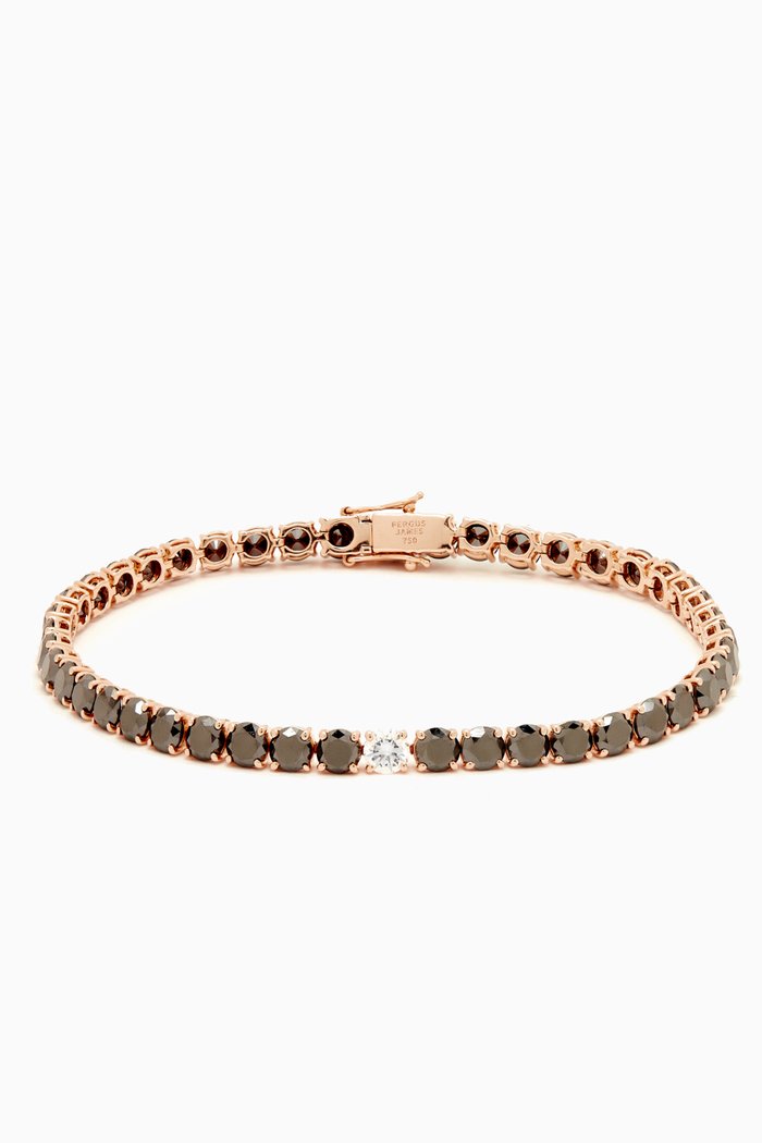 Black Diamond tennis Bracelet in 18kt Rose Gold