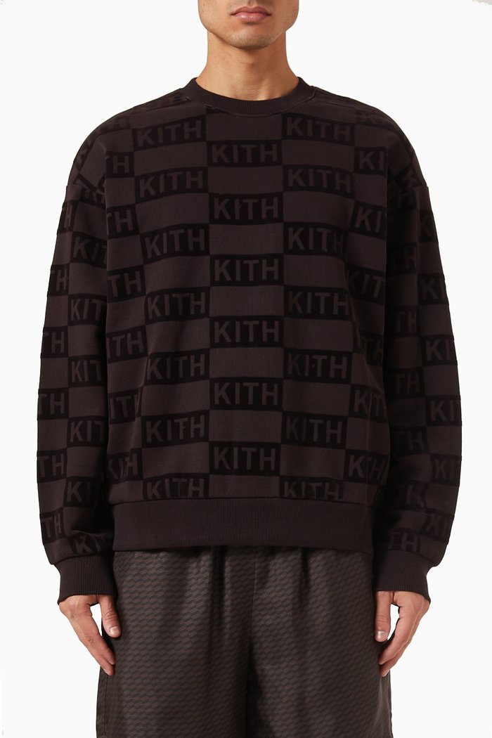 

Nelson Flocked Monogram Sweatshirt in Cotton-fleece, Blue