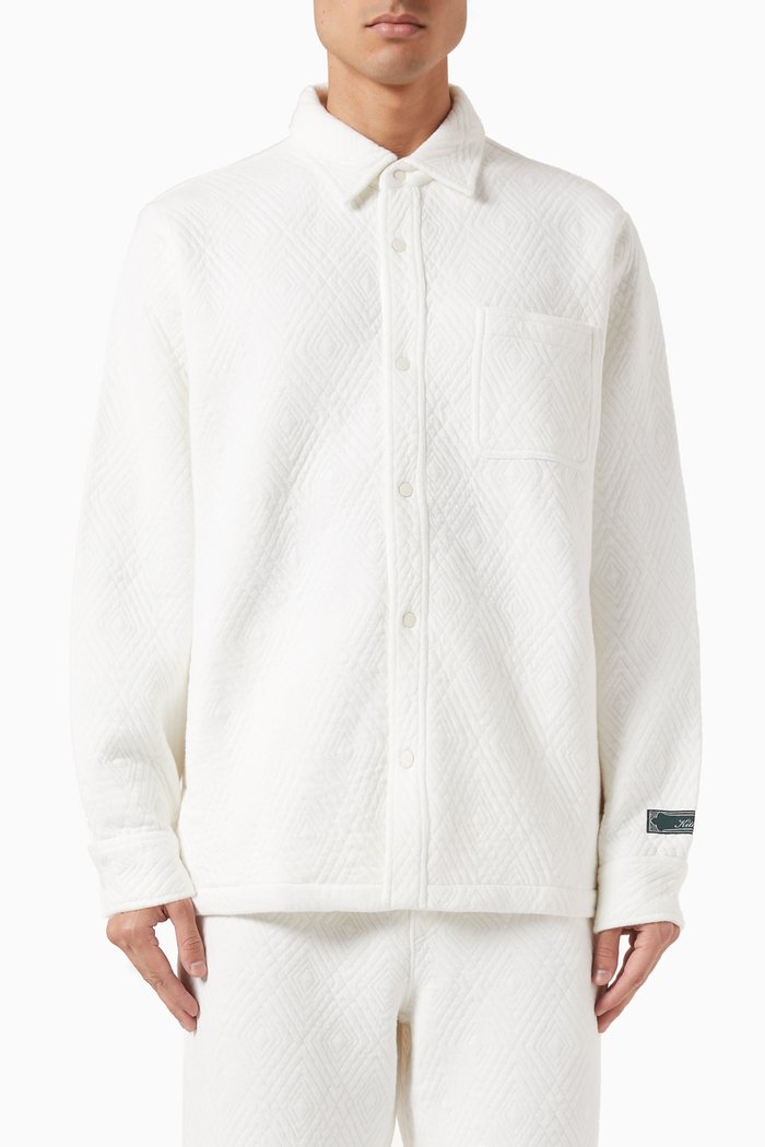 Ginza Diamond Quilted Shirt in Interlock-jacquard, Neutral