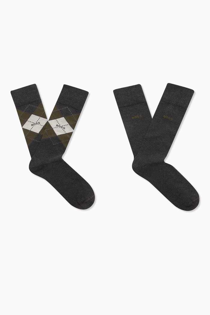 

Logo Socks in Cotton Blend, Set of 2, Black