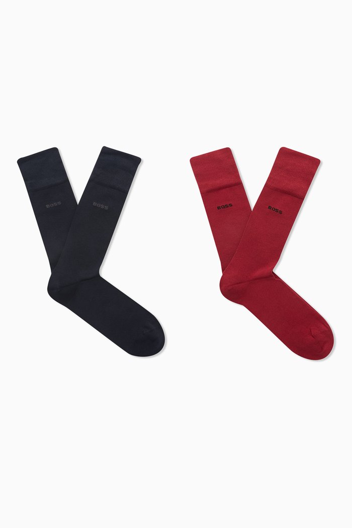 

Logo Socks in Viscose Blend, Set of 2, Red