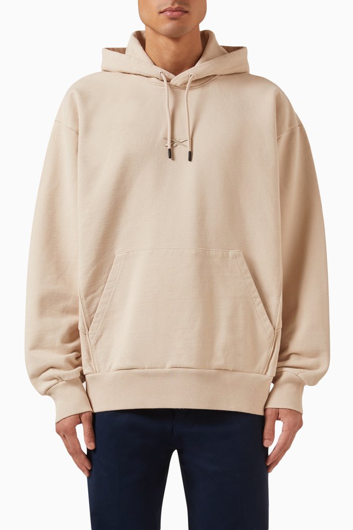 

Piped Hoodie in Cotton, Neutral
