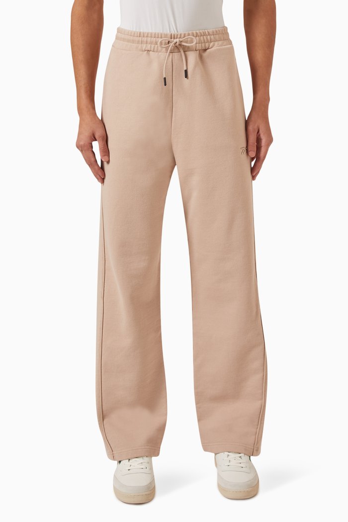 

Wide-cut Logo Sweatpants in Cotton, Neutral