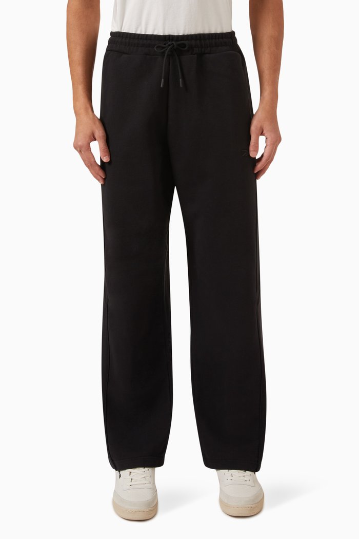 

Wide-cut Logo Sweatpants in Cotton, Black