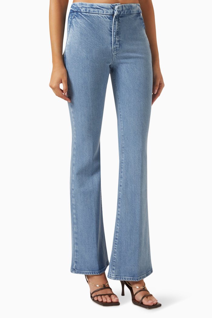 

Good Legs Flare Pants in Denim, Blue