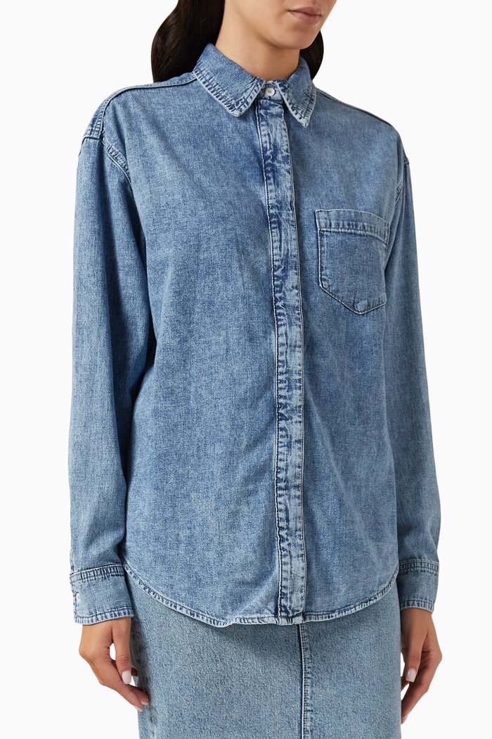

Easy Oversized Shirt in Denim, Blue