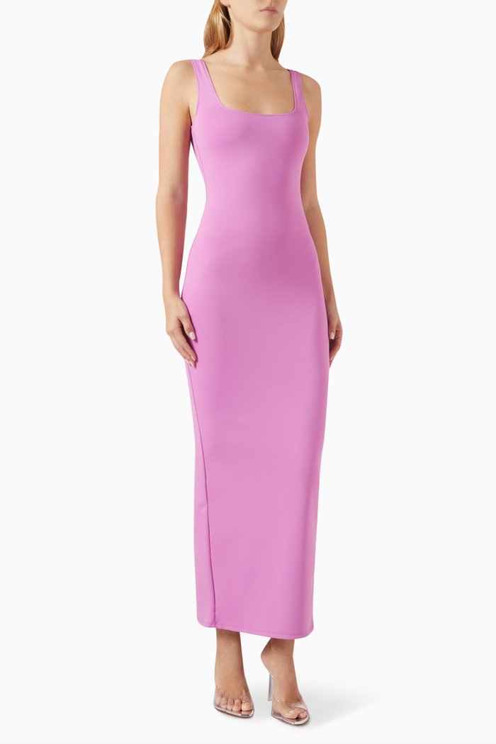 Modern Tank Maxi Dress in Scuba, Pink