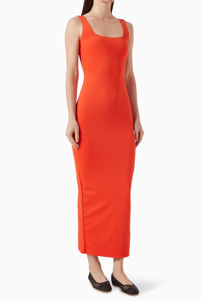 

Modern Tank Maxi Dress in Scuba, Red