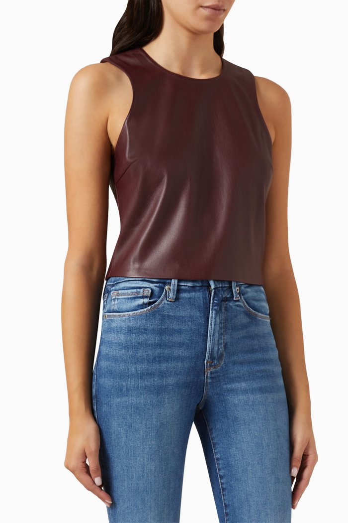 

Better Than Leather Shell Tank Top, Burgundy