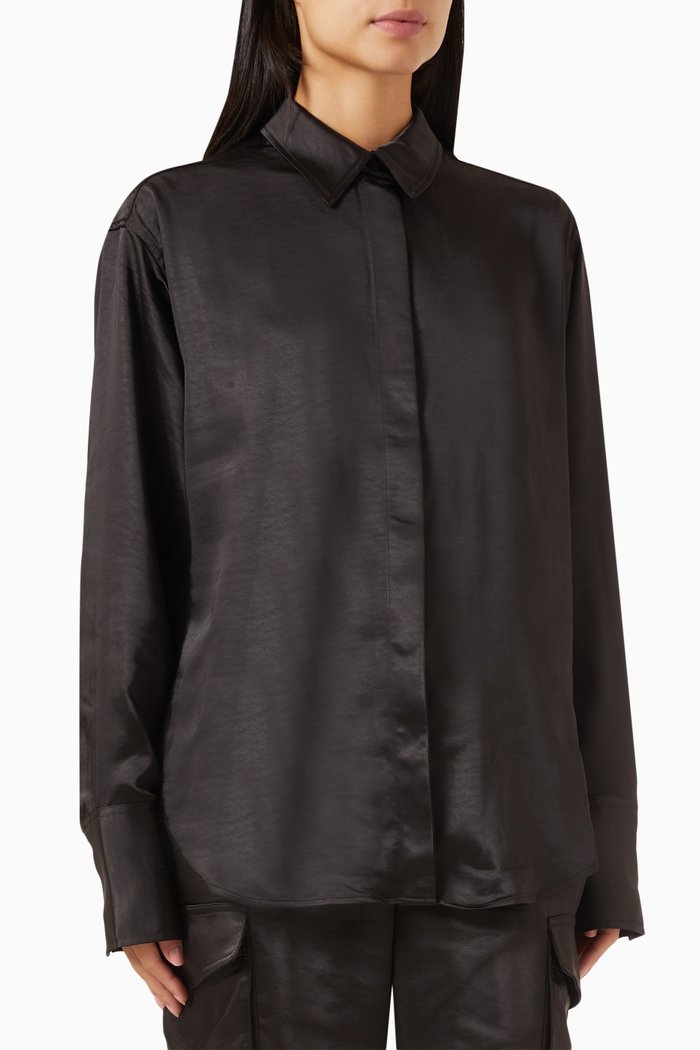 

Weekend Shirt in Satin, Black