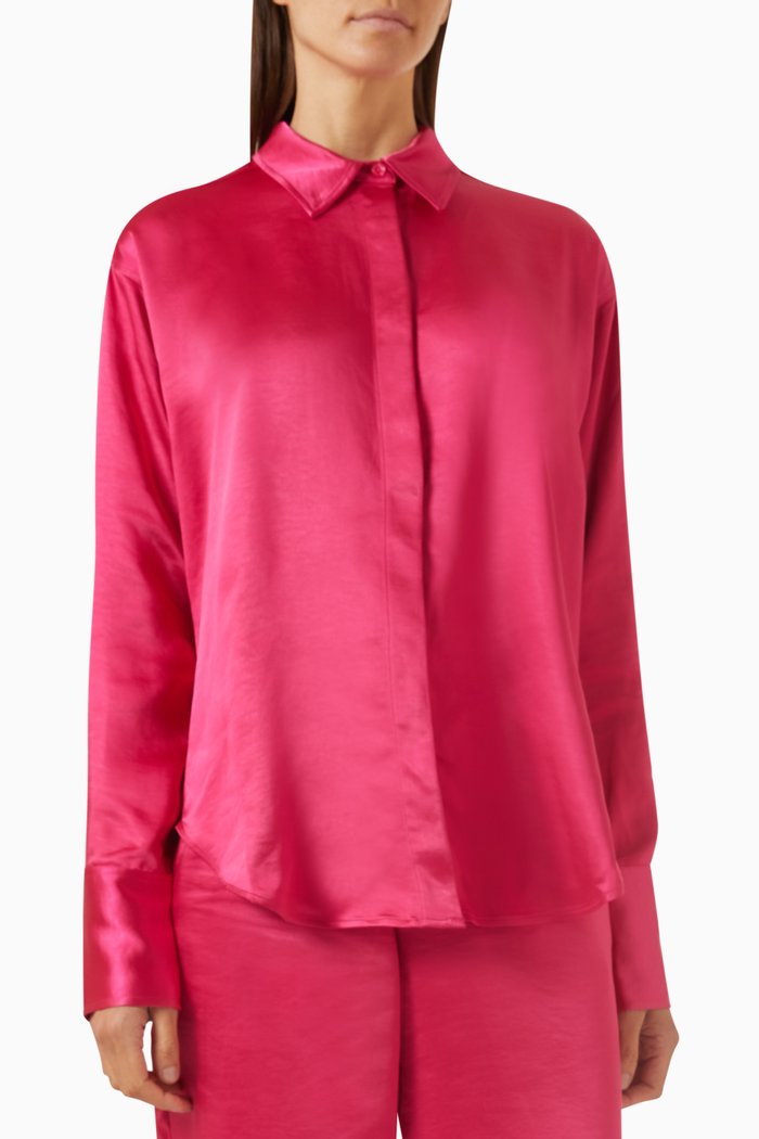 

Weekend Shirt in Satin, Pink