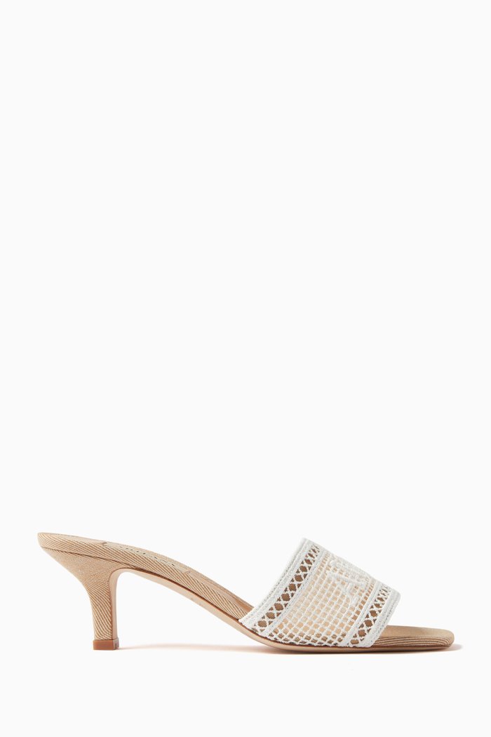 

Roma 50 Mules in Organic Cotton Lace, White