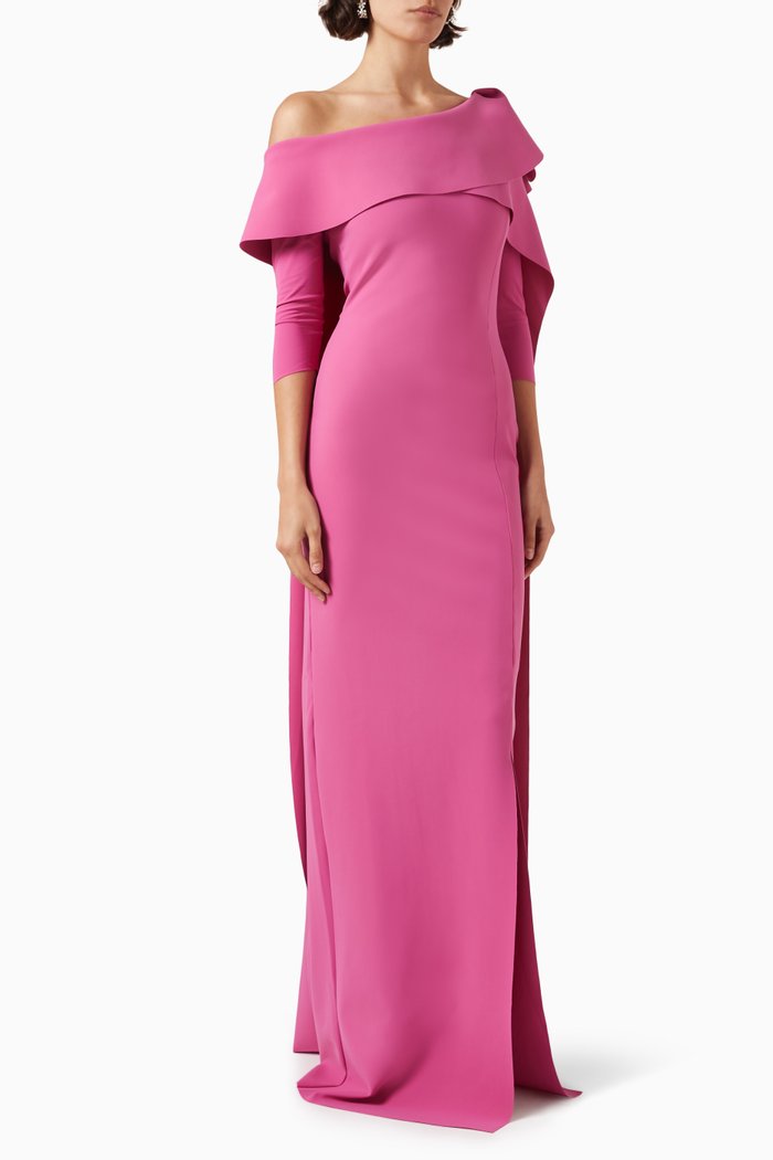 

Tonine Cape Gown in Stretch-jersey, Pink