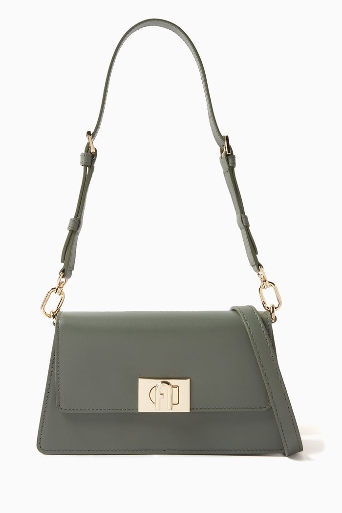 

Zoe Mini Shoulder Bag in Leather, Green