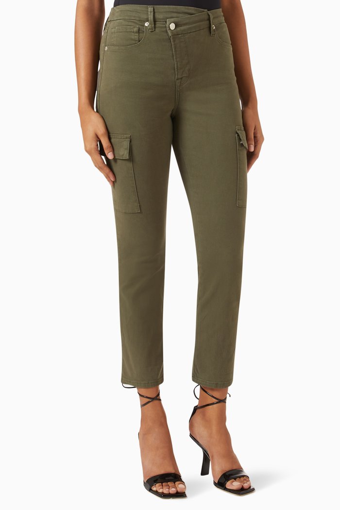 

Good Army Cuffed Cargo Pants in Stretch-cotton, Green