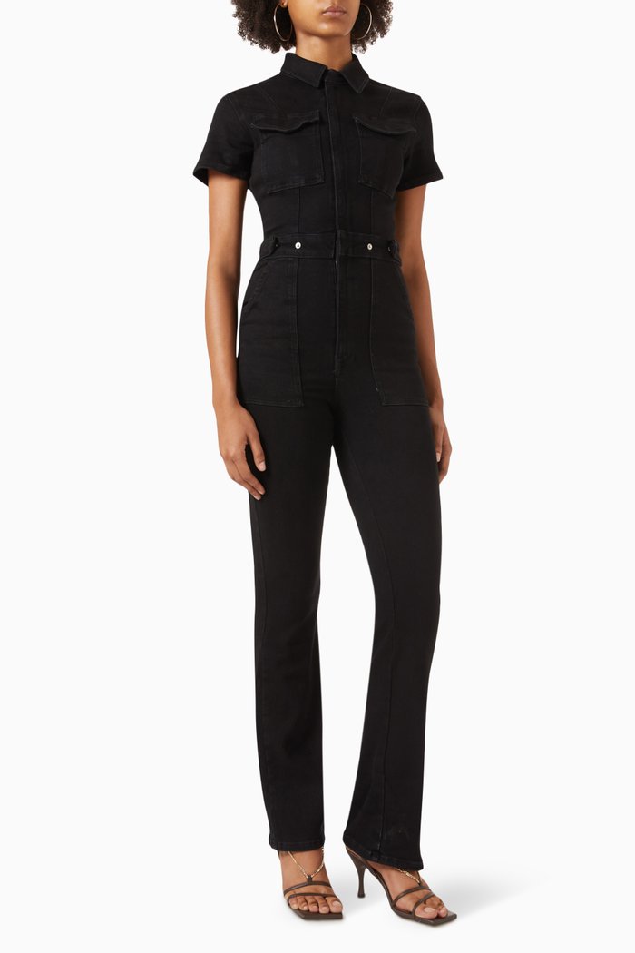

Fit For Success Bootcut Jumpsuit in Denim, Black