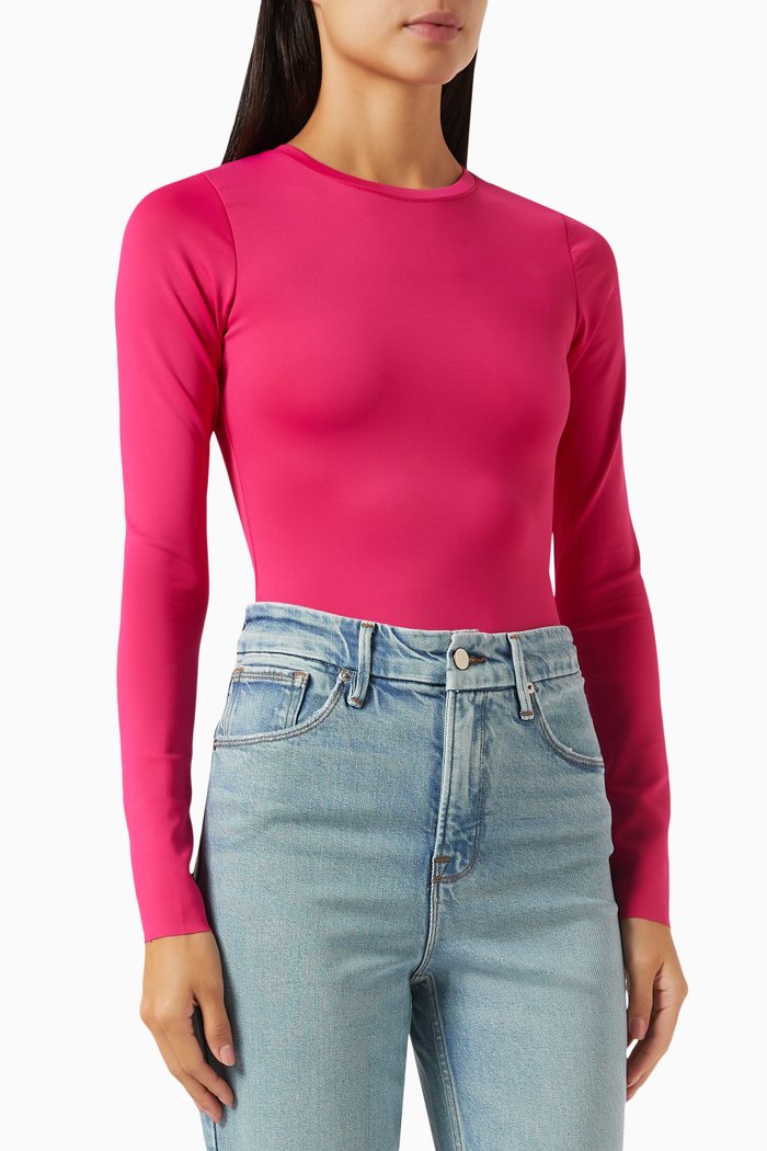 

Crewneck Bodysuit in Scuba, Pink