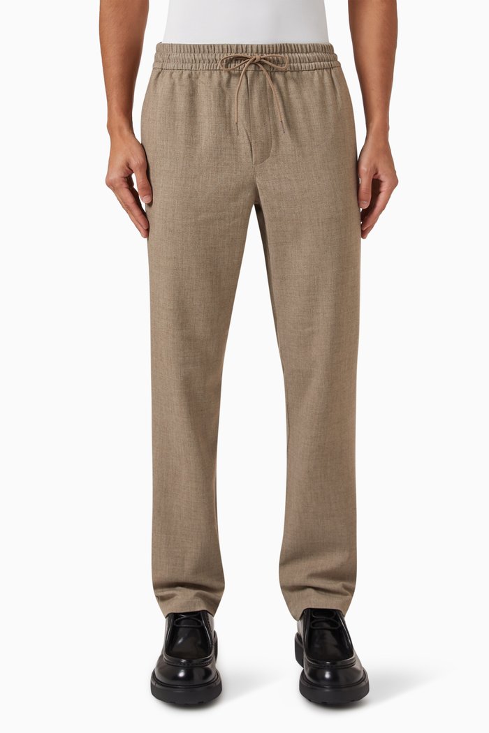 

Patrick Mélange Straight-leg Pants in Recycled Poly-blend, Neutral