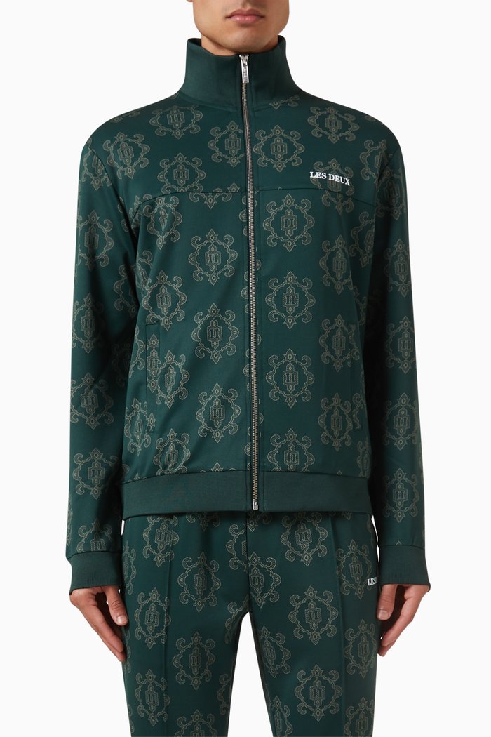 

Ballier Jacquard Track Jacket in Recycled Poly-blend, Green