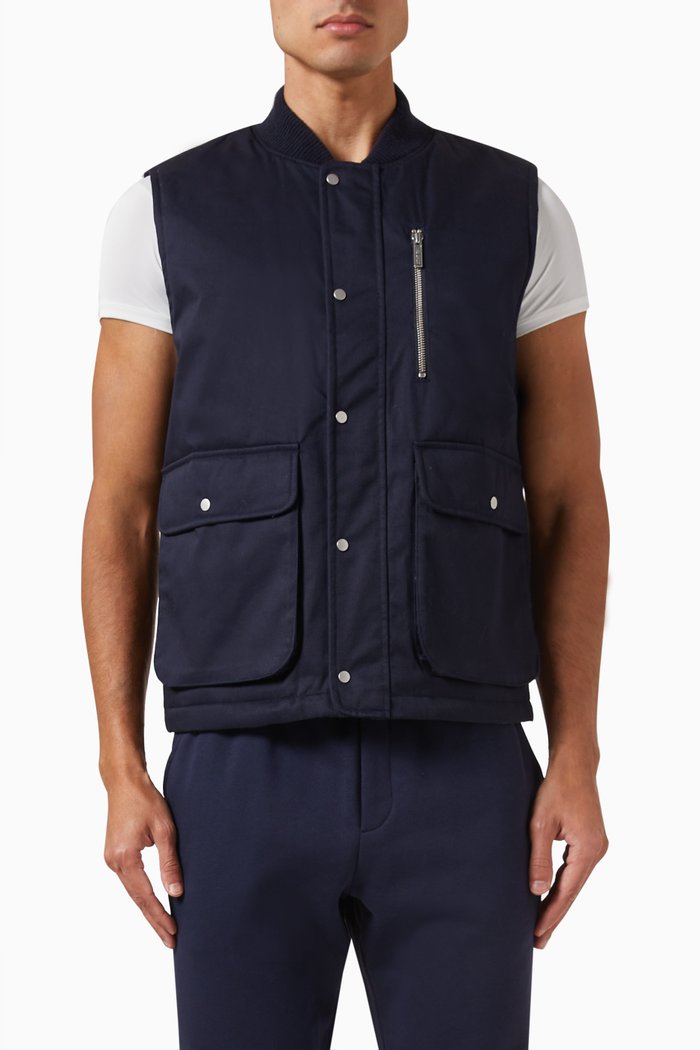 

Montana Vest in Cotton-blend, Blue