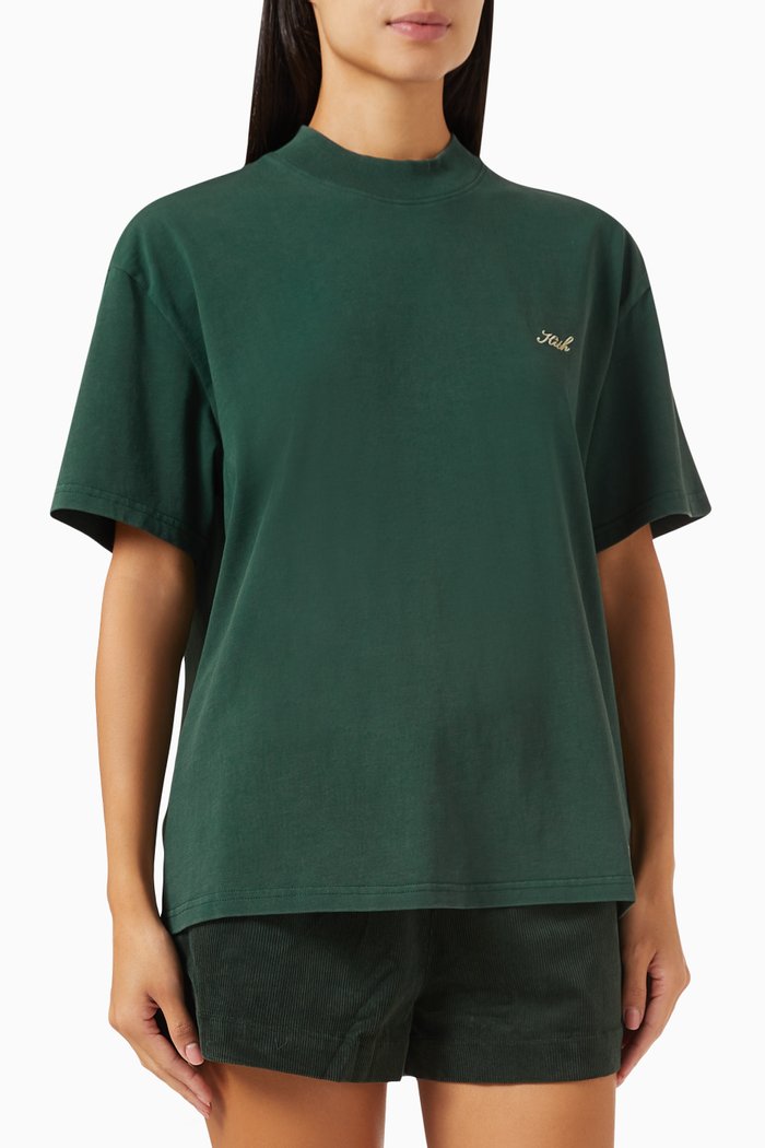 

Brenna Mockneck T-shirt in Cotton-jersey, Green
