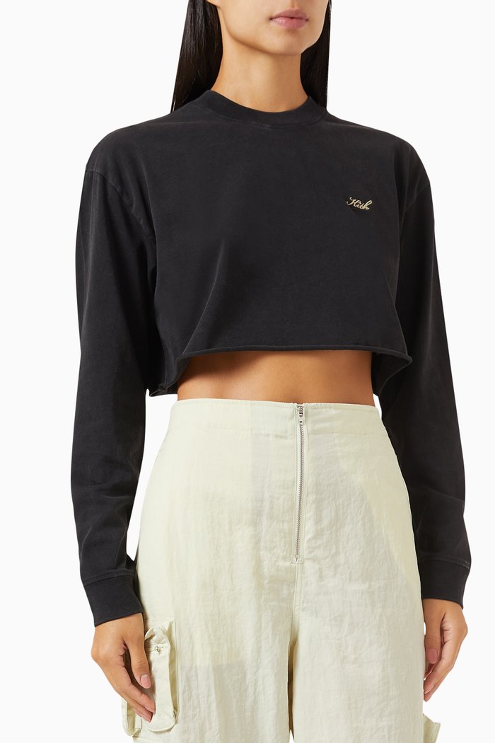 

Sonoma Oversized Cropped T-shirt in Jersey, Black