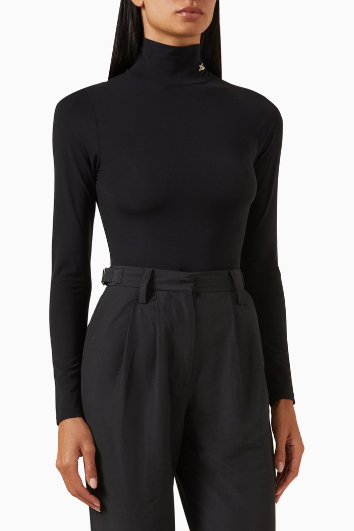 

Asa Turtleneck Bodysuit in Hoisery-jersey, Black