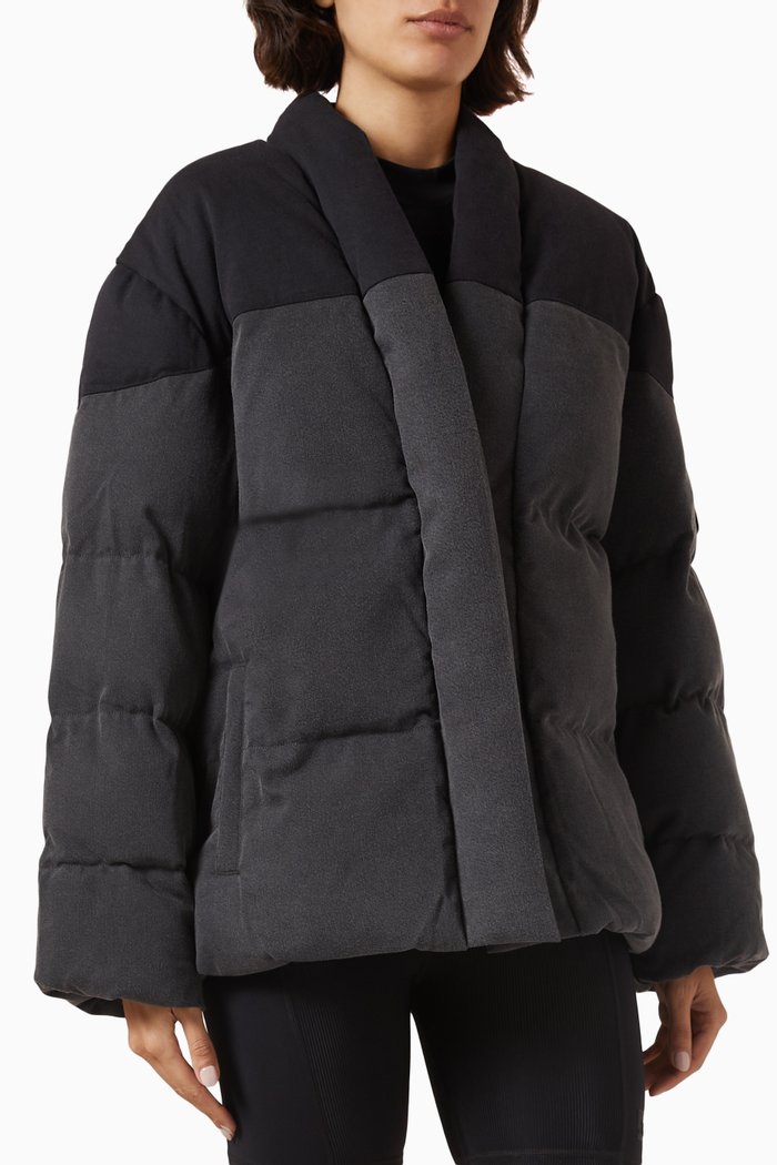 

Nolan Padded Kimono Jacket in Lyocell-blend Denim, Grey
