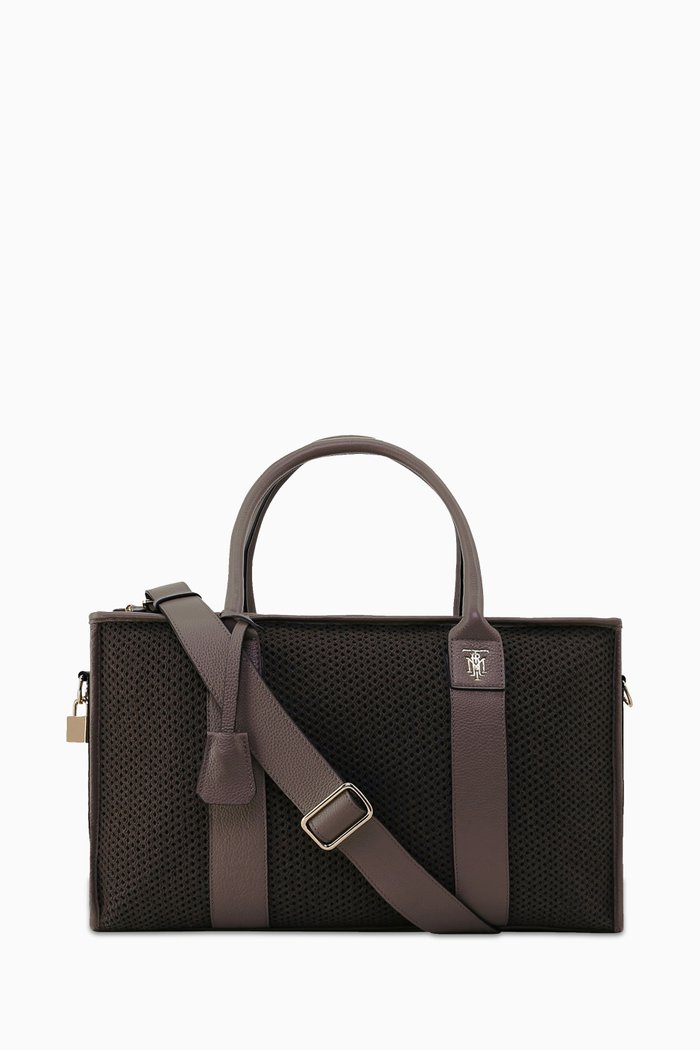 

Medium Elektra Bag in Calf Leather & Cotton, Grey