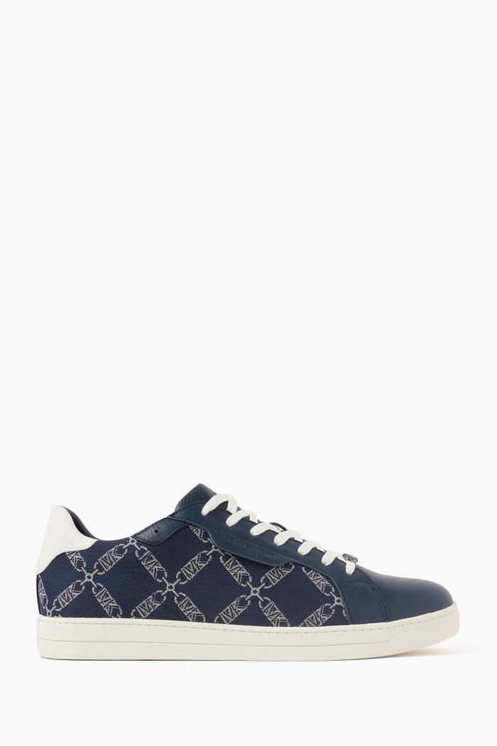 Keating Sneakers in Logo Canvas & Leather, Blue