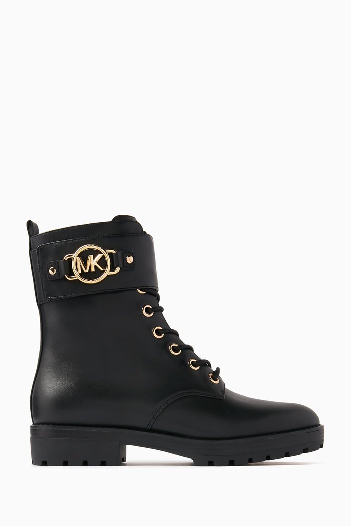 

Rory Lace-up Ankle Boots in Leather, Black