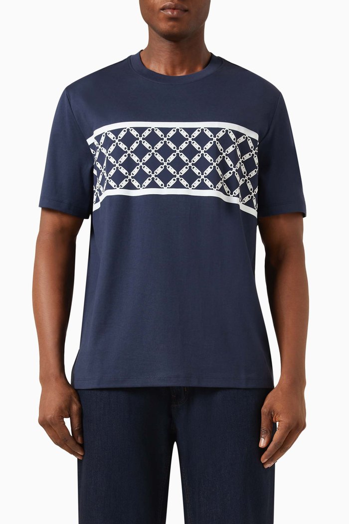 

Empire Stripe T-shirt in Cotton-jersey, Blue