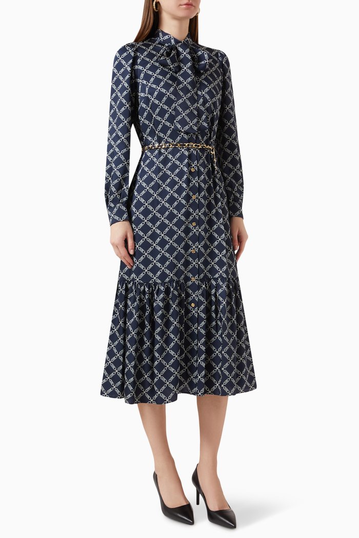 

Graphic Empire Logo Shirt Dress, Blue