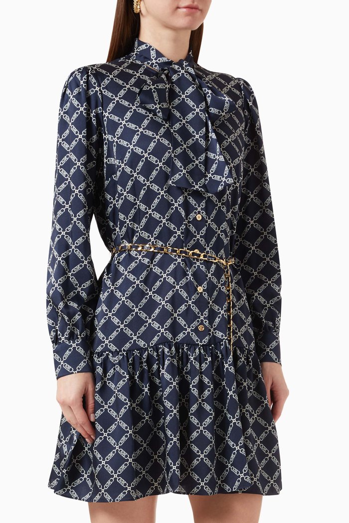 

Graphic Empire Logo Shirt Dress, Blue