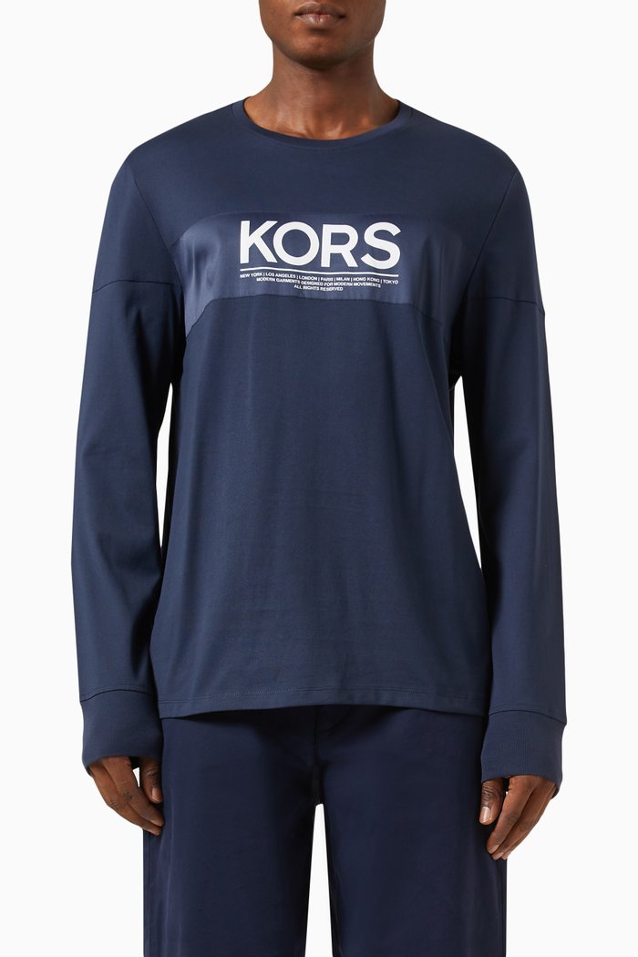 

Logo-tape T-shirt in Cotton-jersey, Blue