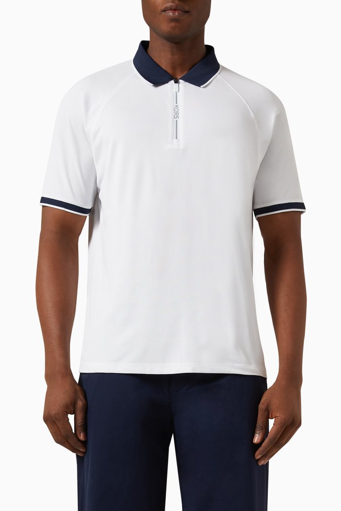 

Half-zip Polo Shirt in Cotton, White