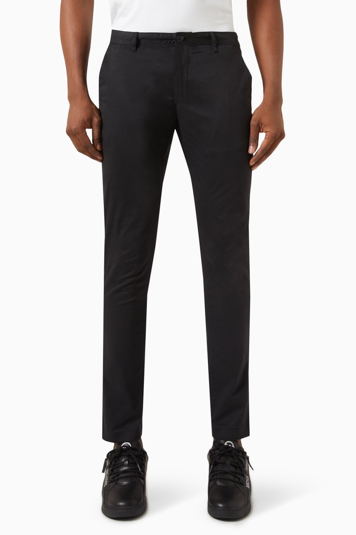 

Slim-fit Chino Pants in Cotton-blend, Black