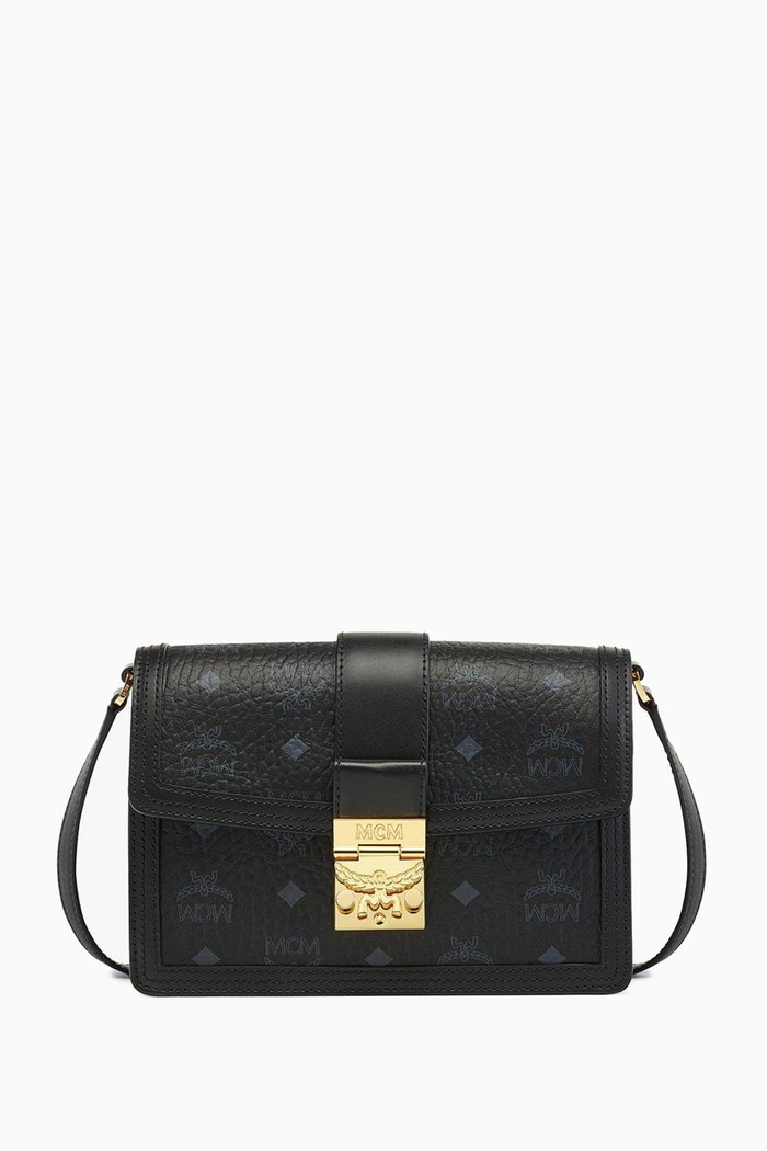 

Small Tracy Shoulder Bag in Visetos, Black