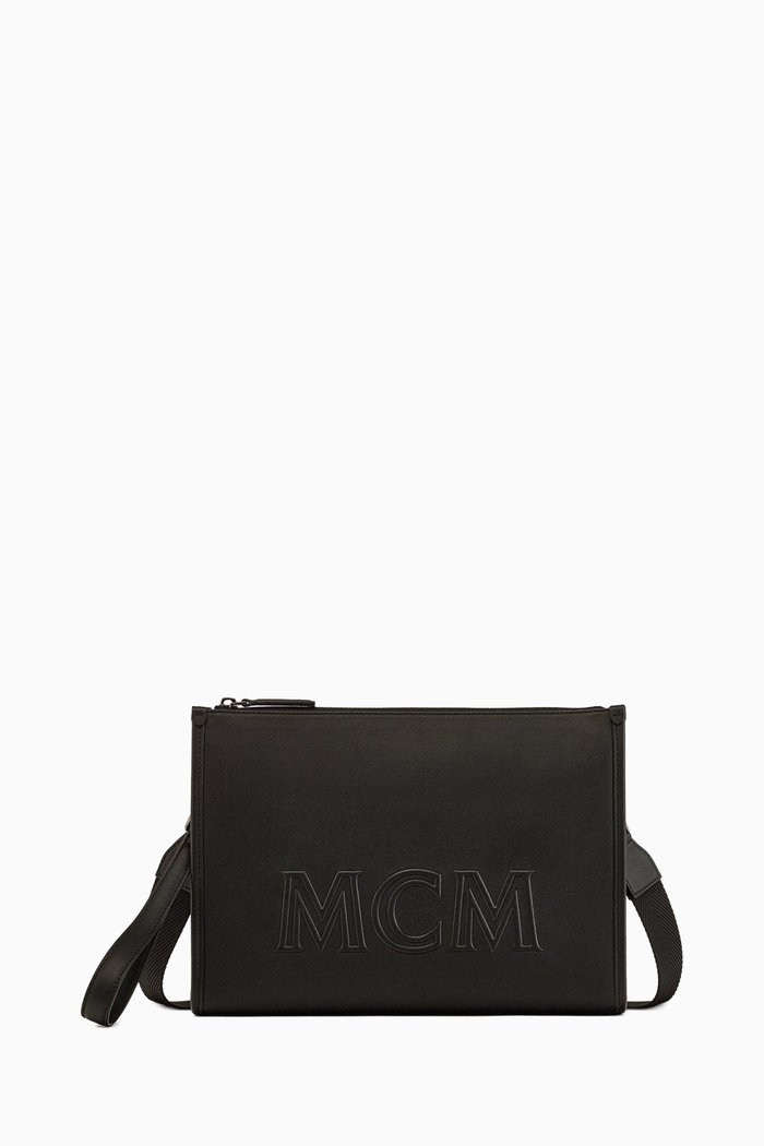 

Large Aren Crossbody Pouch in Spanish Calf Leather, Black