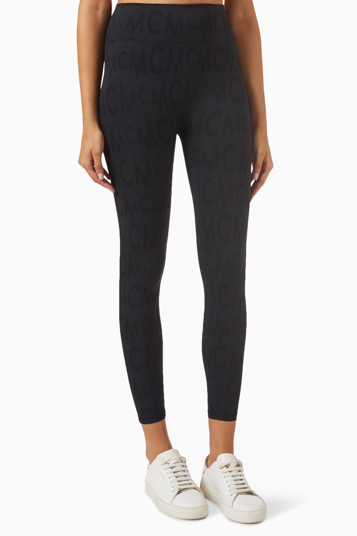 

Monogram Leggings in Recycled-nylon, Black