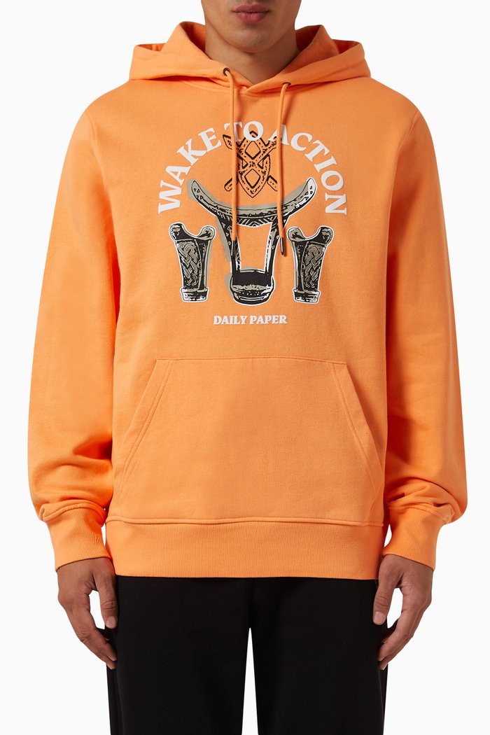 Rivo Hoodie in Cotton, Orange