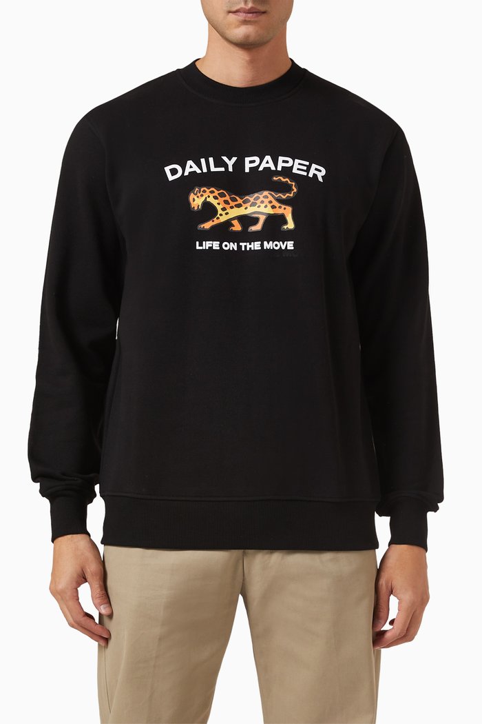 

Radama Logo-print Sweatshirt in Brushed Fleece, Black