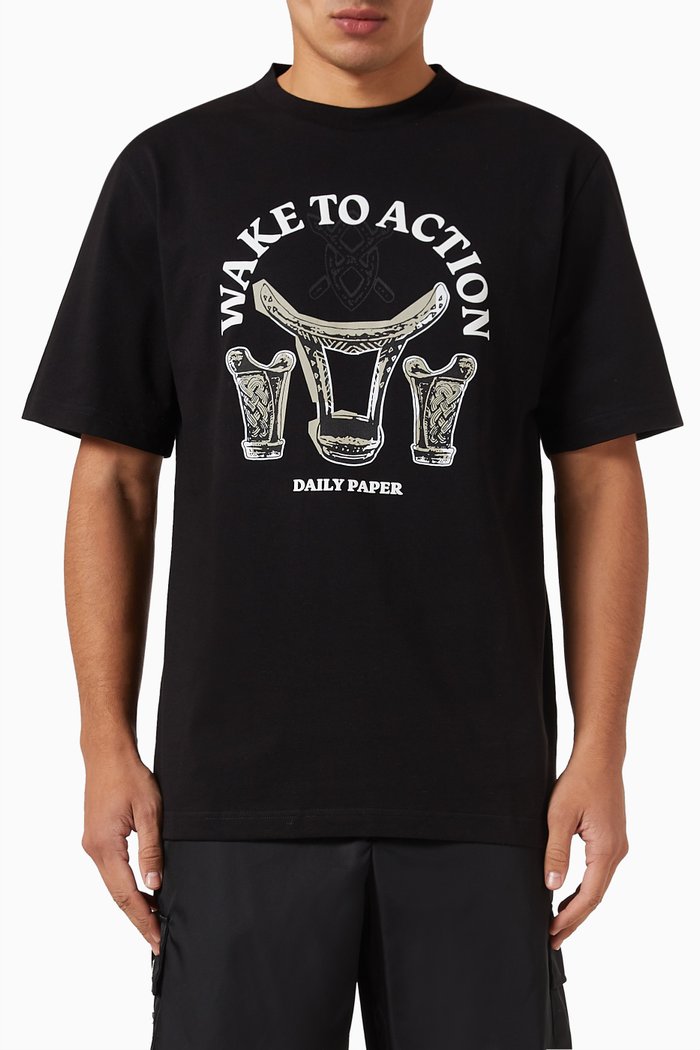 

Rivo Short Sleeved T-shirt in Cotton, Black
