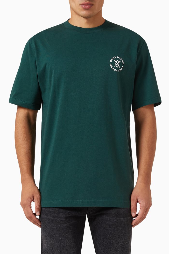 

Circle Short Sleeved T-shirt in Cotton, Green