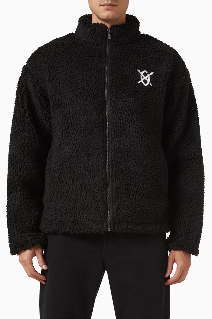 

Raynard Logo-embroidered Jacket in Sherpa, Black